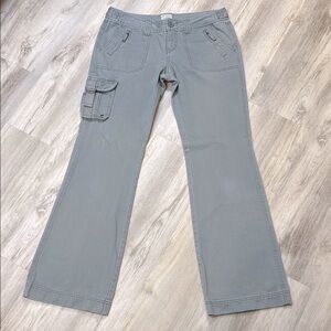 Vintage 90s Y2K Aeropostale Gray Wide Leg Utility Cargo Trousers Pants / 9/10L